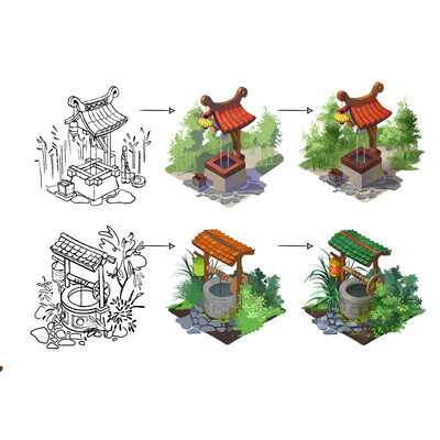 Asian-style environment items