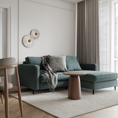 3d visualization of the kitchen-living room interior