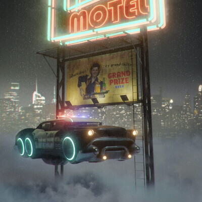 CLOUD CITY the police car