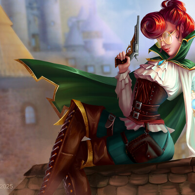The concept of the arrow girl is steampunk