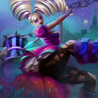 illustration of the concept girl with a hammer