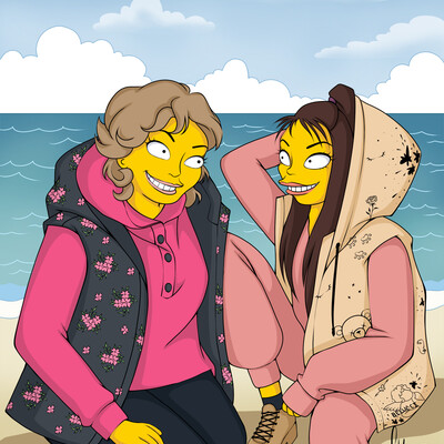 Elena Reitman in the style of the Simpsons
