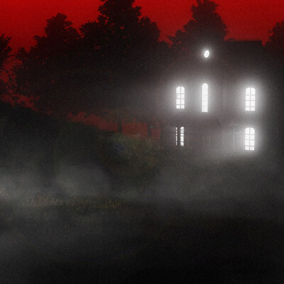 Sinister house in the night