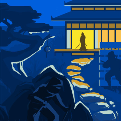 Japanese night garden