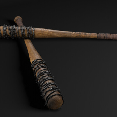 Baseball bat with barbed wire