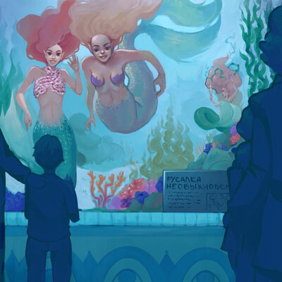Mermaids in the oceanarium