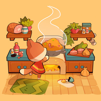 a Fox in the Kitchen