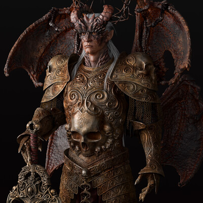 Demon with a crown of thorns