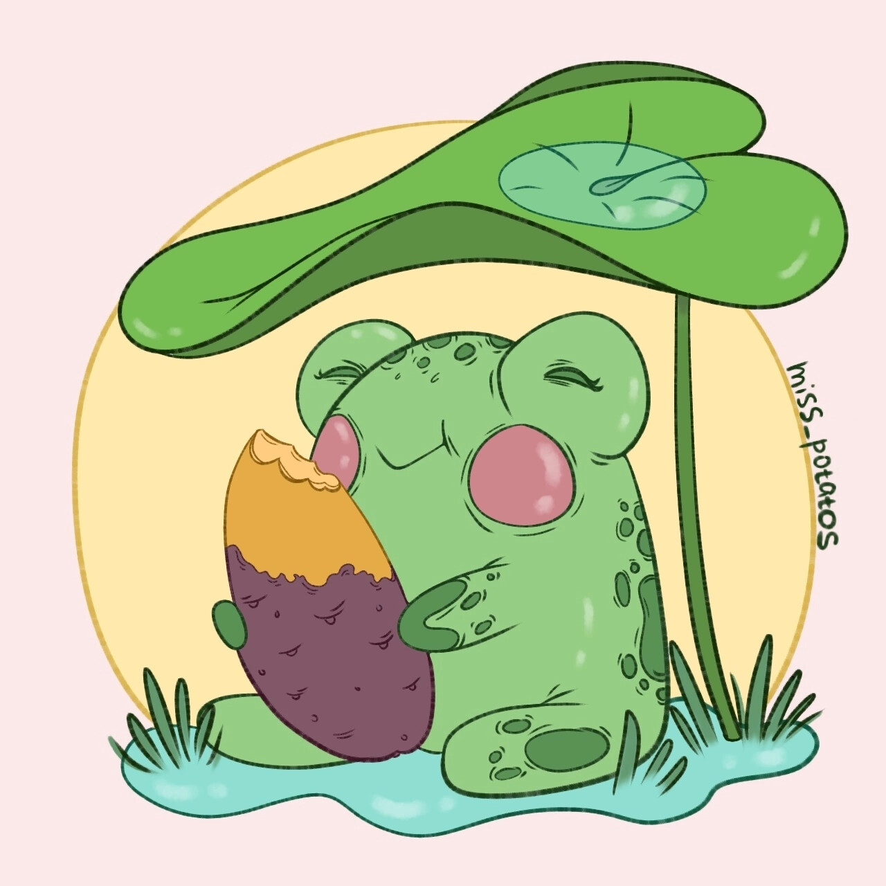 Frog with potatoes