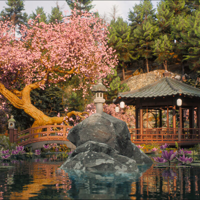 Mysterious Japanese Garden: Unreal Engine 5
