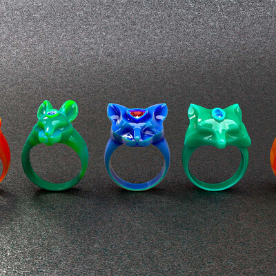 animal head rings