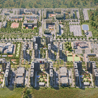 Conceptual visualization of a residential quarter