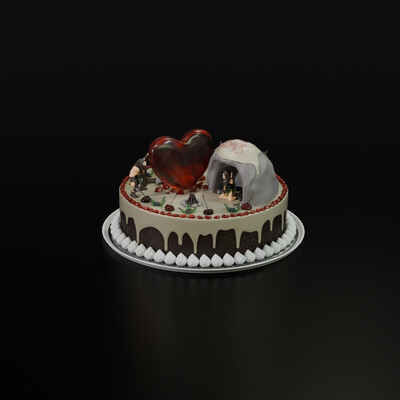 Caveman Valentine's Day Cake