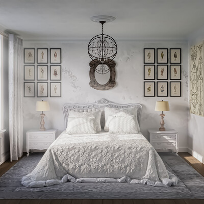 Bedroom in the style of old Europe