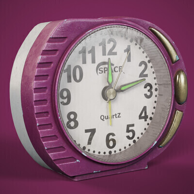 Alarm Clock old vintage plastic painted