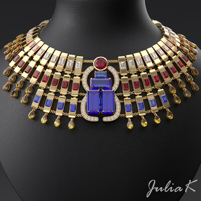 Necklace in the style of Egyptian plastron.