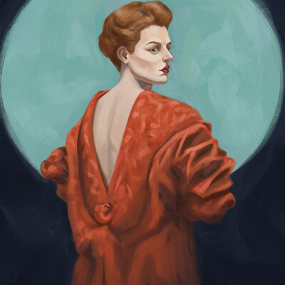 Woman in red