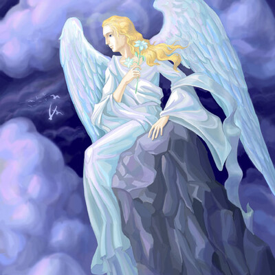 Angel on the rock.