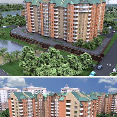 6 domikov + relef