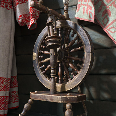 Broken spinning wheel