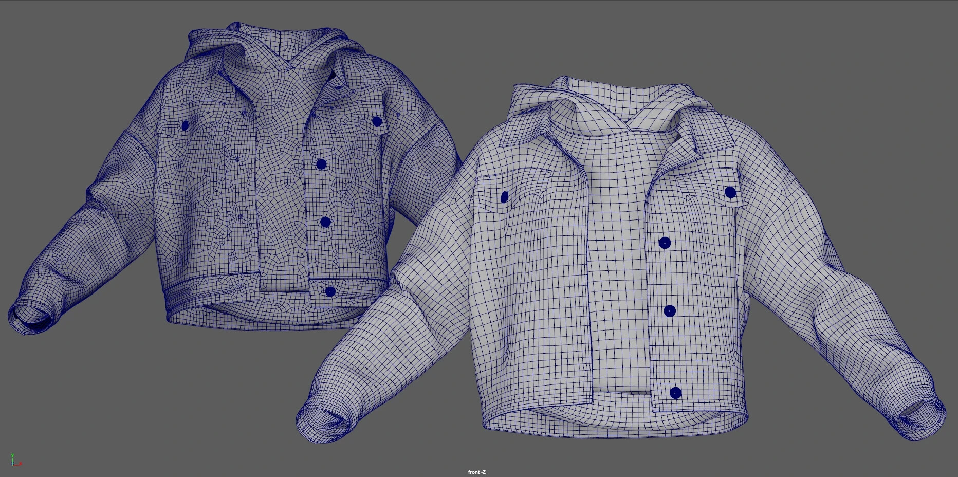 Clothing retopology