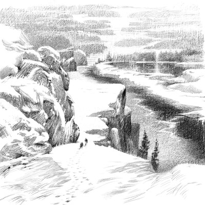 White Silence. Or, In a Distant Land. Based on the stories of Jack London. Illustration.