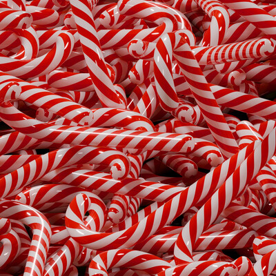 Pile of Striped Candy Canes
