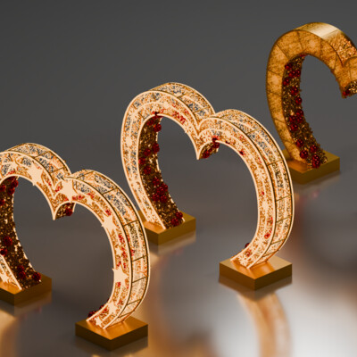 street arches in the shape of hearts