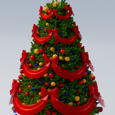 Hight poly detailed Christmas tree