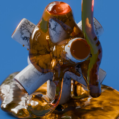 Fluid simulation and abstract figure