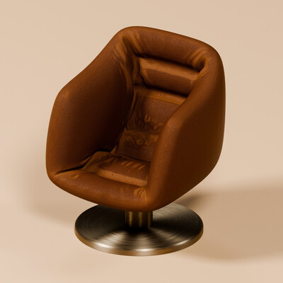 Detailed inflated leather chair