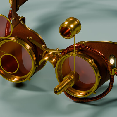 steampunk style brass glasses