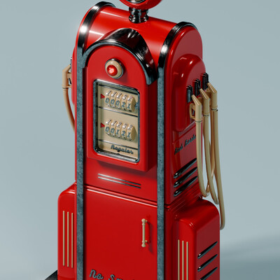 An atompunk gas station