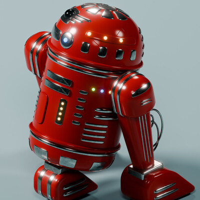 Retro atompunk robot R2D2