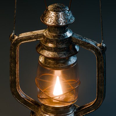 Kerosene lamp detailed