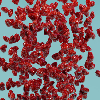 inflatable balls in the form of hearts abstraction