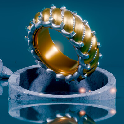 Gold ring decoration
