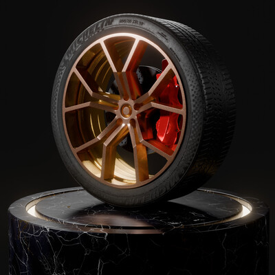 Detailed car wheel