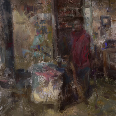 In the workshop.