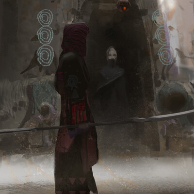 Concept illustration in a sci-fi setting