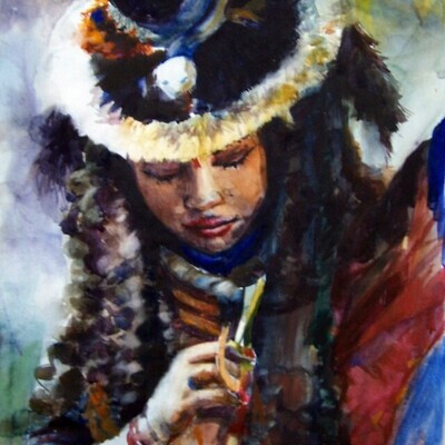 From the India series. Watercolor on paper.