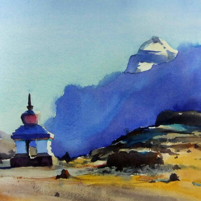 From the India series. Watercolor on paper.