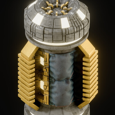 futuristic sci-fi container with random panels