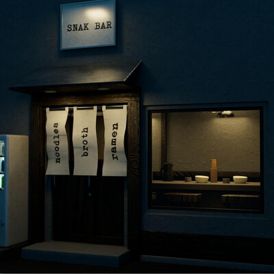 Cozy Ramen Shop After Rain