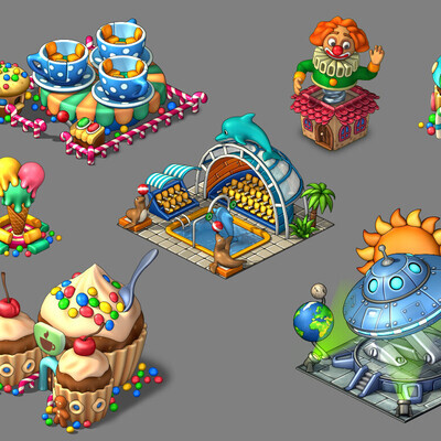 Buildings for the Township game. Playrix