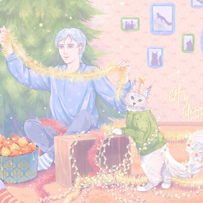 Decorating the Christmas tree