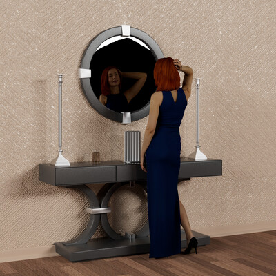 Art Deco Console & Mirror Set — Product Modeling