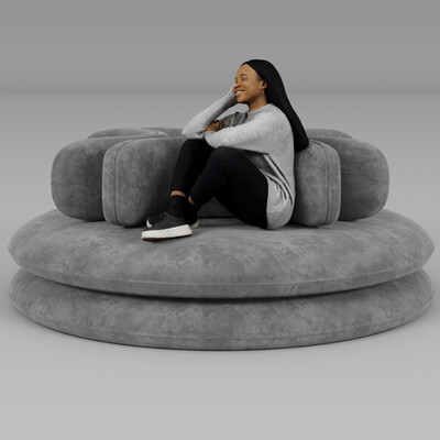 Bionical Round Sofa with Character — Product Modeling