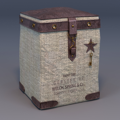 Secret de Maison Clichy Chest & Pouf — High-Poly Prop Modeling