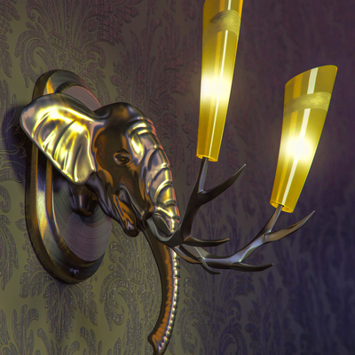 Elephant wall lamp